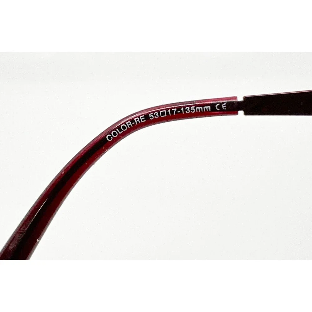 Elle Eyeglasses Womens Burgundy Rectangular Semi-Rimless EL18796 53-17-135